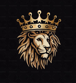 Majestätischer Löwe und Krone